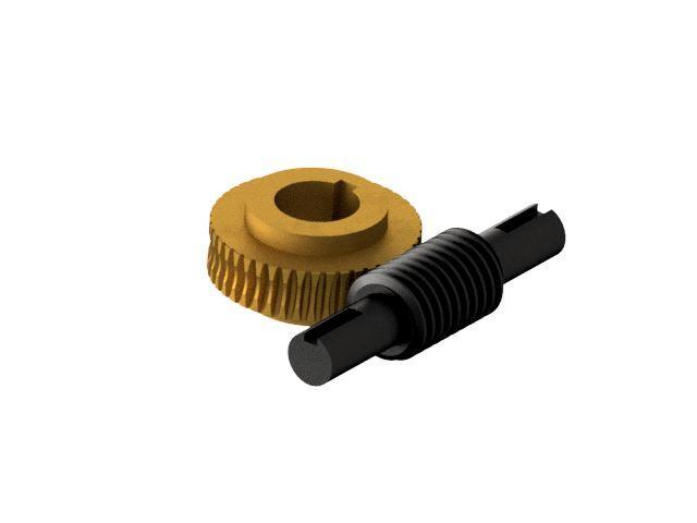 Worm Gear - Center D. 50 mm - Ratio  45 & 50 - Worm with Shaft