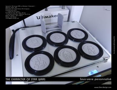 Sous verre "Character of Star Wars" (Épisode IV,V,VI)