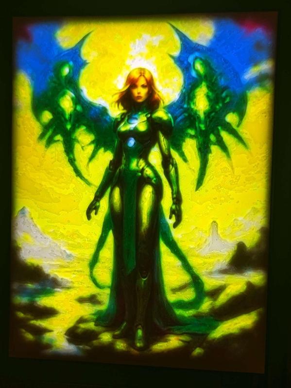 Lithophane Art : "Fallen Dragon Warrior"