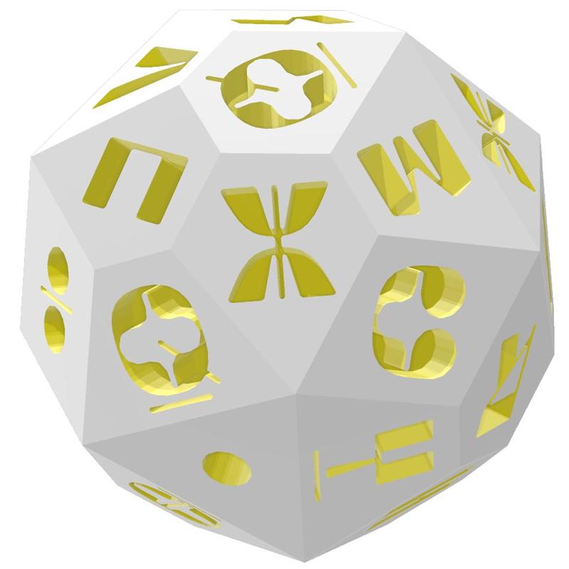 Neo-Tifinagh Alphabet d34 Polyhedral Die