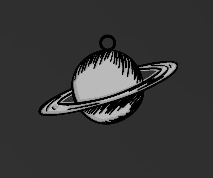 Ringed Planet Zipper Pull Accessory