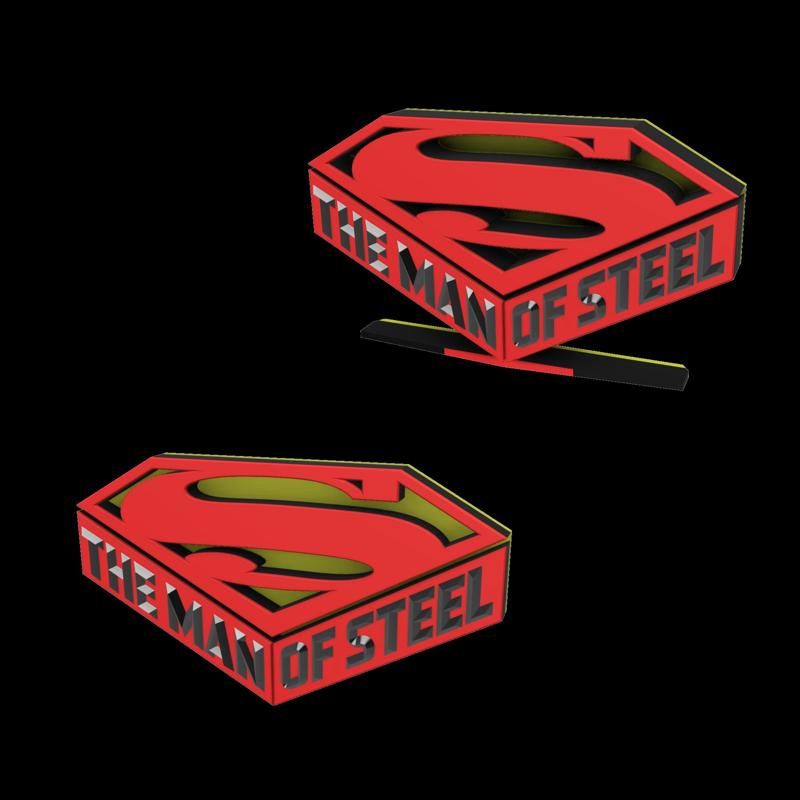 3D MULTICOLOR LOGO/SIGN - Superman: The Man of Steel (Comic Book) - Two Variations