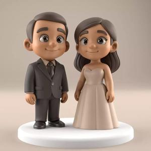 Cute Wedding Couple STL Model