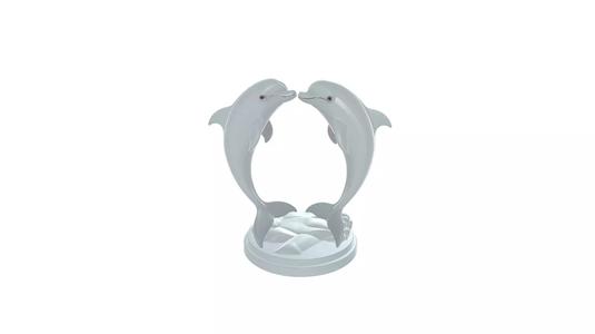 Elegant Twin Dolphins Decorative Sculpture