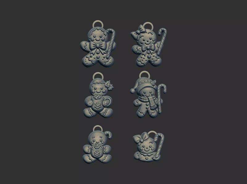christmas cookie boy  keychain  decor
