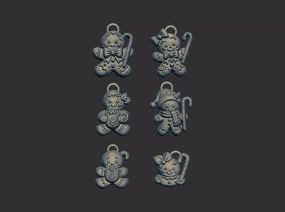 christmas cookie boy  keychain  decor