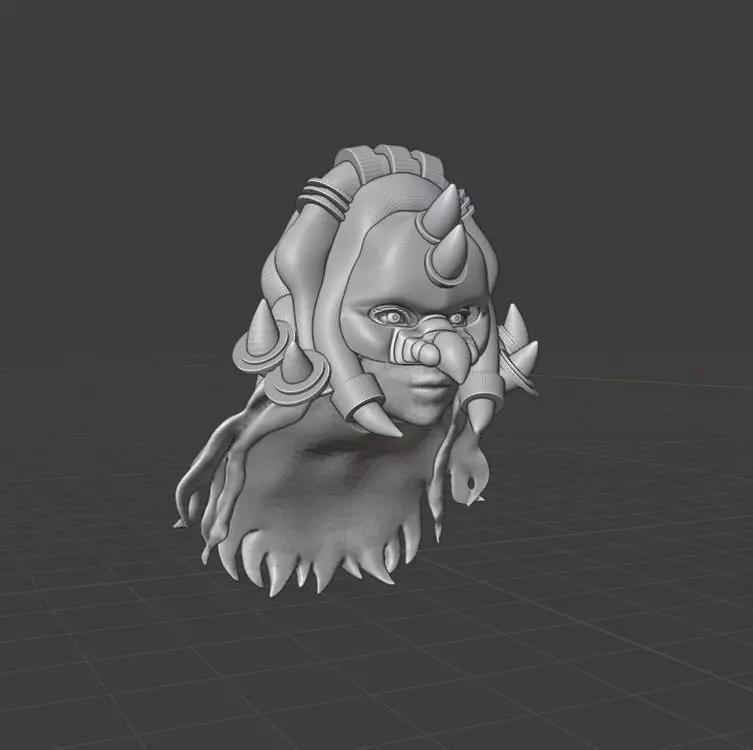 THE POWER OF GRAYSKULL - SHARELLA - HEAD - TRICERATOPS