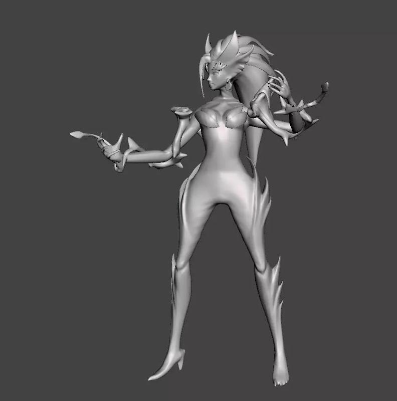 Zyra 3D Model female character silver