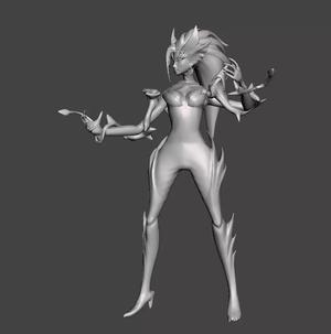 Zyra 3D Model female character silver