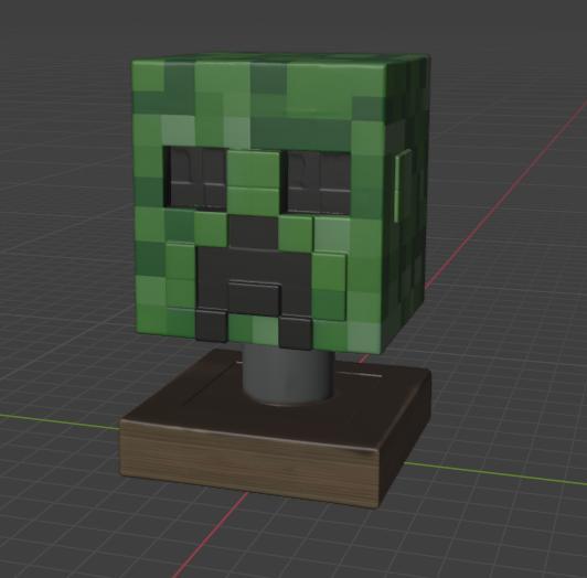 Sculpture Style Creeper Head - Minecraft - STL Model for 3D Printing