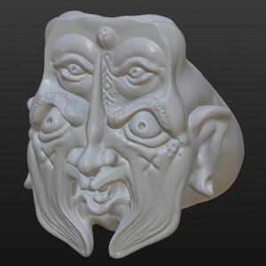 Old Man Head with Buttcheeks Art Piece, 3D Printable OBJ Decor