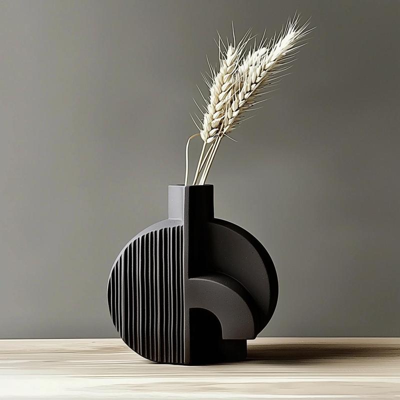 Modern Boulean Ribbed Vase | Geometric Design for Stylish Decor