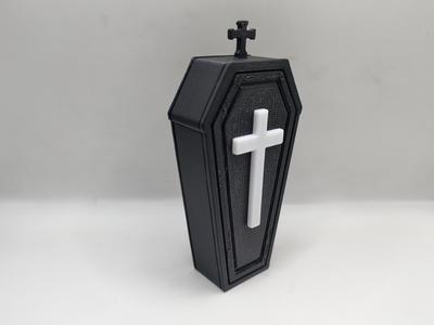 Halloween Coffin–Spooky Decoration with Cross