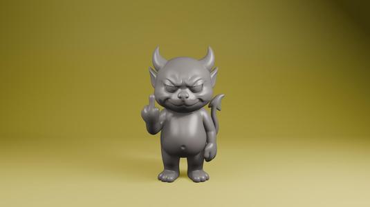 Devil Middle Finger STL File – Attitude Desk Toy