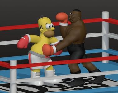 3D Diorama - Homer Simpson vs Drederick Tatum (Full Scene Included) - STL File