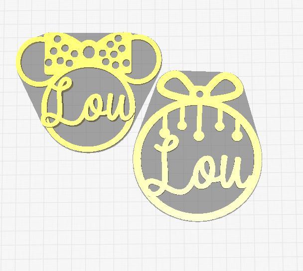 2 x Lou, Christmas, Minnie,