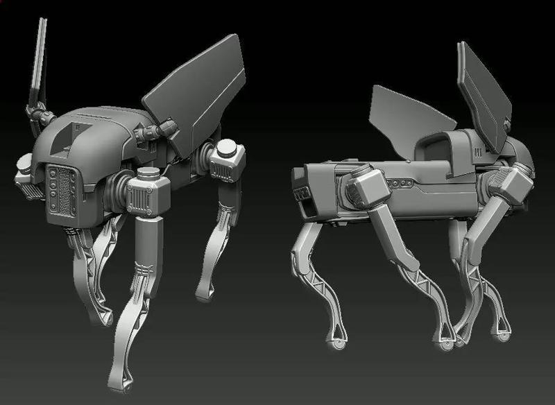 Droid Dog poseable 3D printing STL for One12 Scale