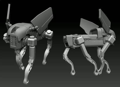 Droid Dog poseable 3D printing STL for One12 Scale