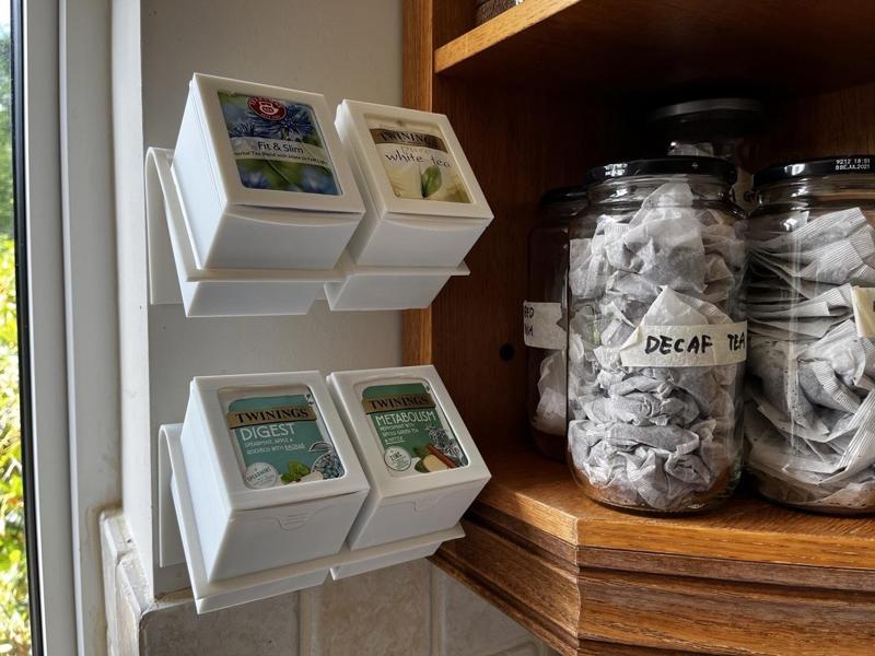 Modern and Functional Minimalist Premium Tea Boxes with Wall-Mount and Desktop Stand