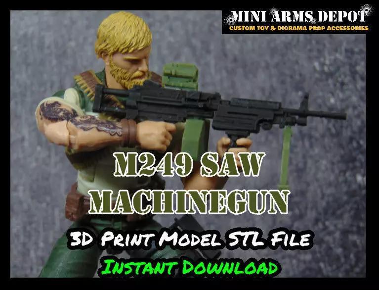 Custom 112 M249 SAW Machinegun for GI JOE Classified