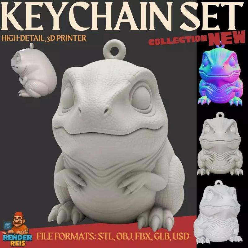 Cute Baby Dragon Keychain  3D Printable Fantasy Creature Model