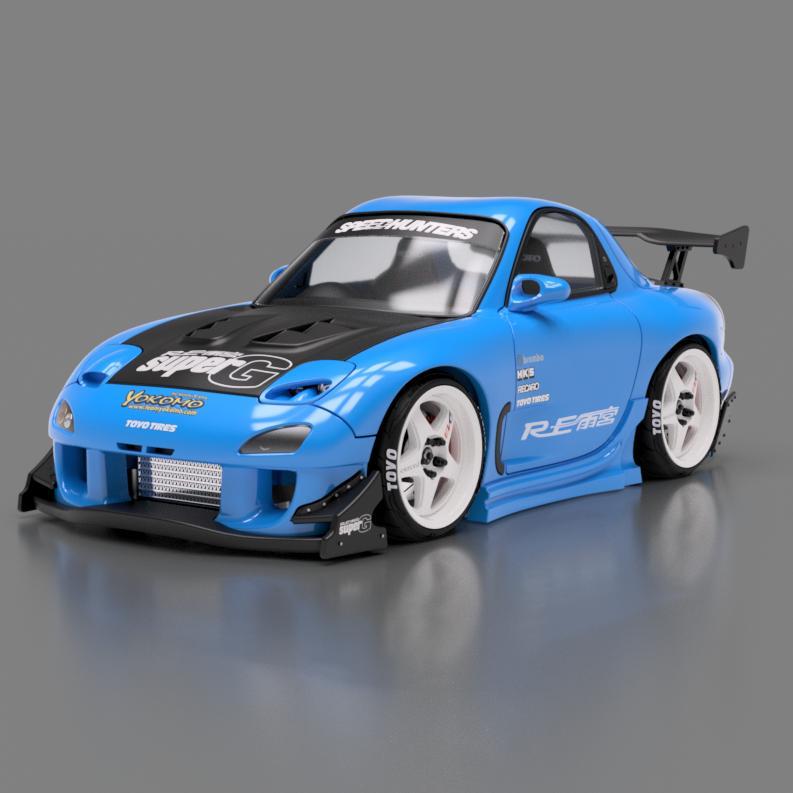 Mazda RX7 FD3S Rocket bunny and RE amemiya Full kit cartoon style