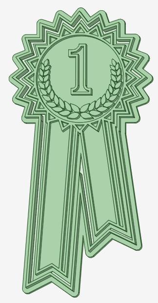 Medal 1 ribbons 45x115mm cookie cutter