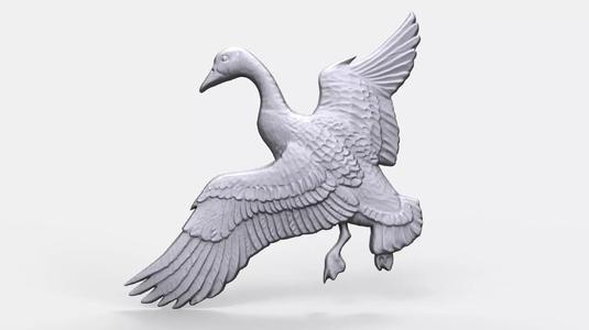 Canadian goose bas relief