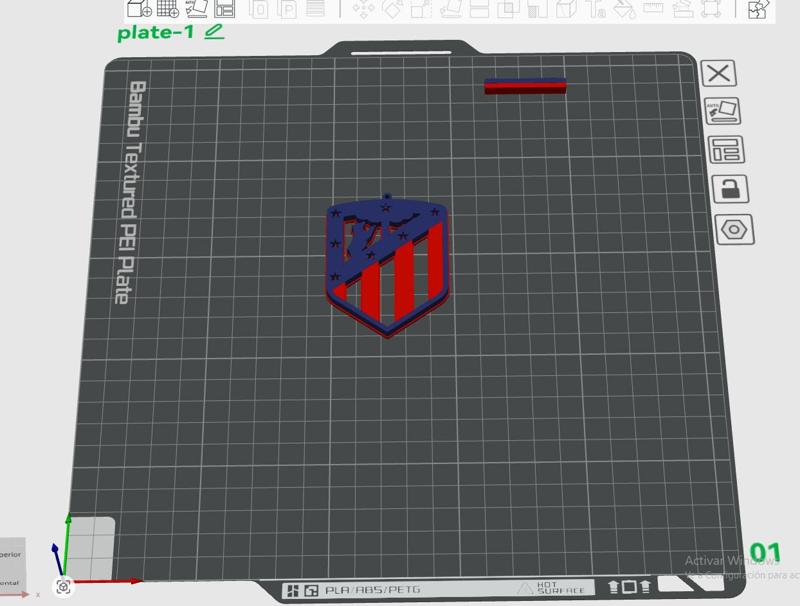 Atlético de Madrid keychain - 3D Minimalist Design
