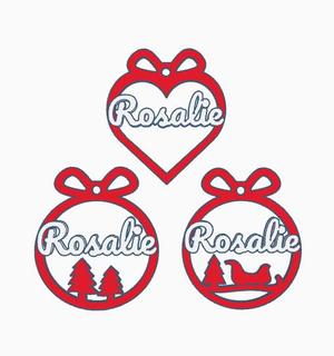 3 x Rosalie, Christmas bauble