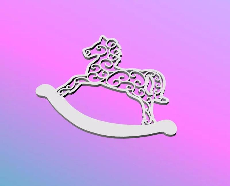 Swirly Rocking Horse - Cavallo a dondolo con ghirigori