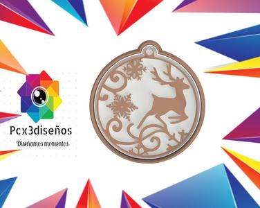 CHRISTMAS BALL COOKIE CUTTER 4 REINDEER AND SNOW