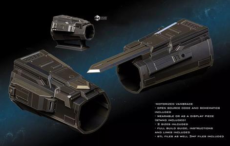 Motorized mandalorian right Vambrace by MysteryMakers