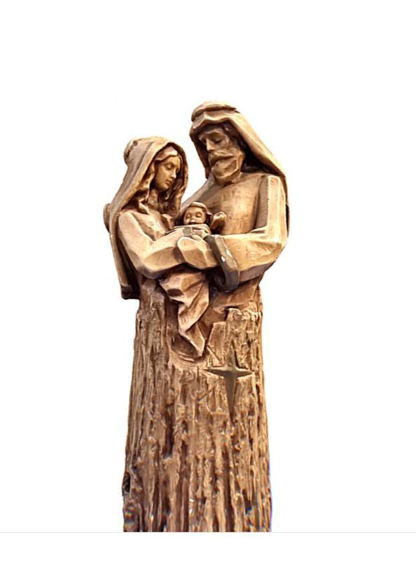 sacred family sculpture carved in wood