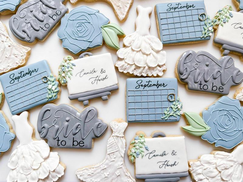 Flower Rose Bridal Wedding Cookie Cutter Set - SHARP edges! (Bride To Be, Rose, Wedding Sign, Floral Calendar)