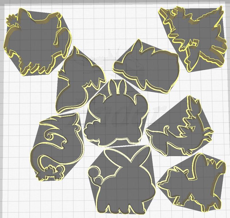 Pokemon Cookie Cutters Starters and Evolutions Gen5