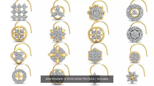 3DM-RENDER 19 STUD NOSE PIN FILES 3D Model Collection