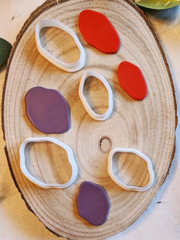 2 models, 2 sizes Polymer clay cutters Organic shape 35 mm, 45 mm
