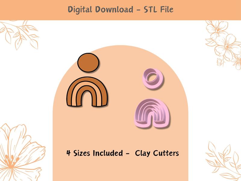 Unique Embossing Rainbow Cutter for Polymer Clay | 4 Sizes