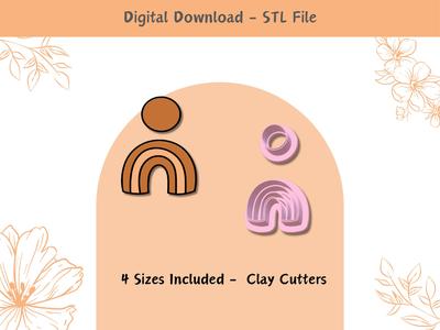 Unique Embossing Rainbow Cutter for Polymer Clay | 4 Sizes