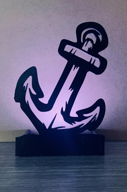 Anchor light luminaire, beautiful illuminated anchor.