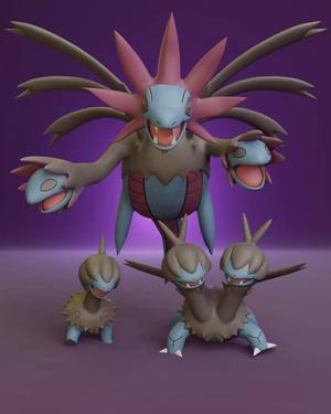 Pokemon - Deino Zweilous and Hydreigon with 2 poses