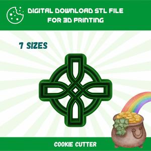CUTTY CLAY STL Celtic Cross Imprint Cookie Cutter in 7 Sizes for St. Patrick’s Day, Good Quality Stl File To Download for 3D Printing