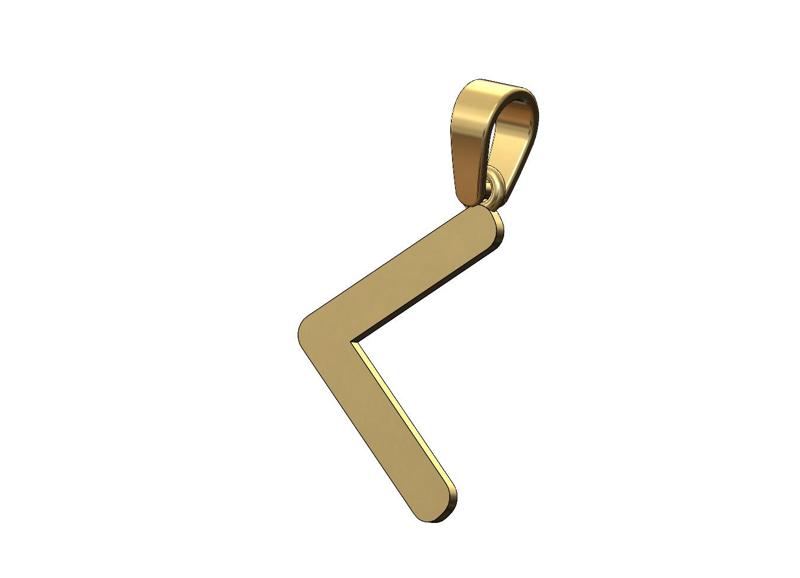 Kaunaz viking runes initials alphabet pendant charm bail 3D print model