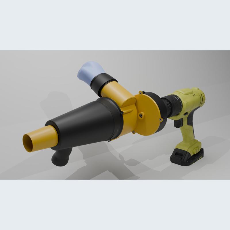 3D Printable Drill powered vacuum cleaner /blower