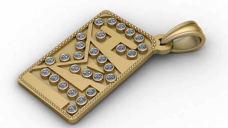 Vintage Rectangle PANDANT 3D PRINTABLE MODAL