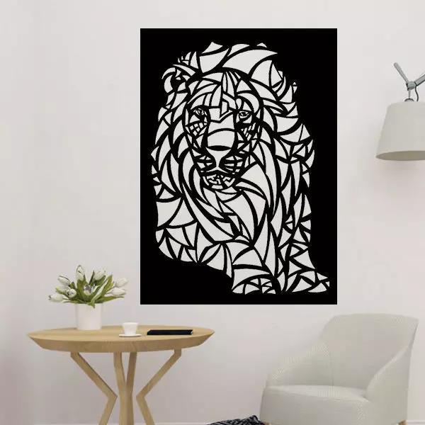 Lion Motifs Wall Sculpture 2D Decor