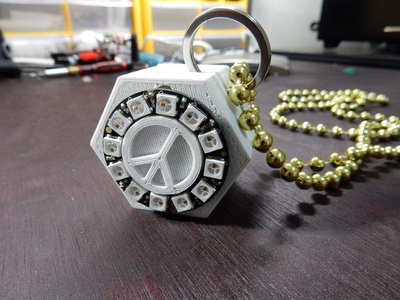 Sound Reactive NeoPixel LED Peace Pendant