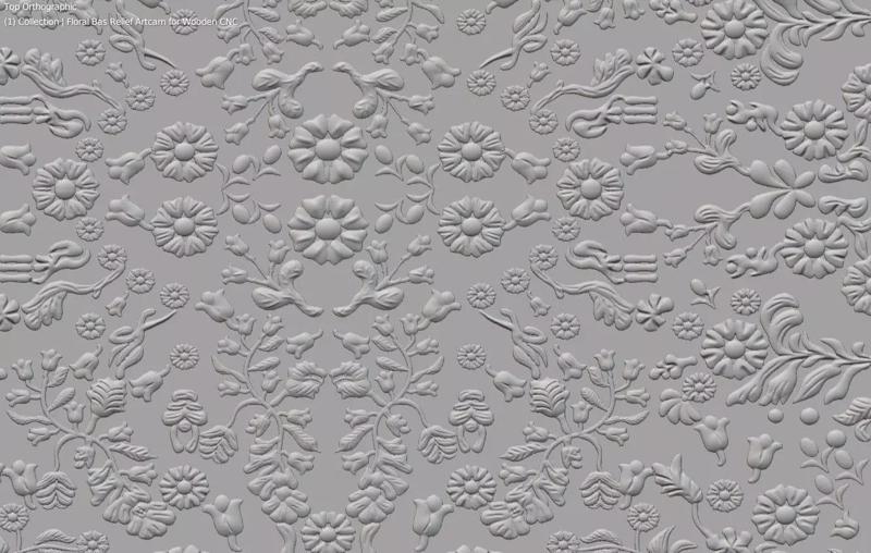 Wooden Door Floral Bas Relief Artcam Design