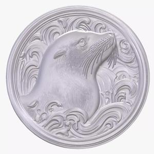 Sealion basrelief for 3D printing